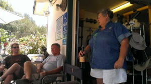 Wine tasting with Marilyn, owner Hoof and Roses Vineyard