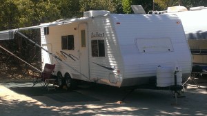 Campsite at first (wrong) campground in Soledad Canyon, CA