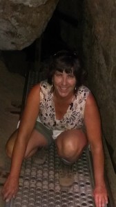 Sherry exiting the Bat Cave in Pinnacles National Park, CA