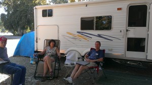 Dennis, Sherry, and Bob relaxing in Paicines, CA