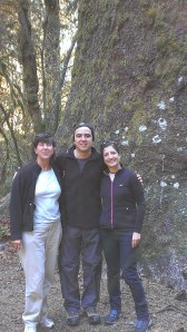 Sherry, Juan, and Maria at the Giant Spruce Tree in Hoh Rain Forest