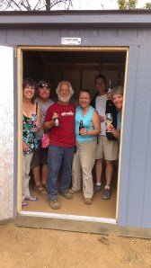 Sherry Tim Frank Debbie Bob Ellen in the new Tuff Shed