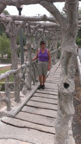 Sherry on bridge in Brackenridge Park, San Antonio, TX