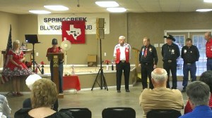 WW II veteran speaking on Veterans Day