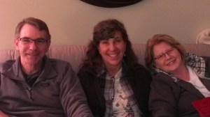 Wayne, Sherry, Cecile relaxing after a fun day