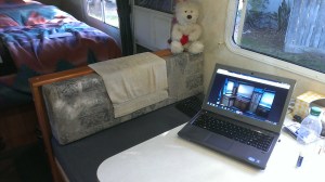 Louie at his computer desk