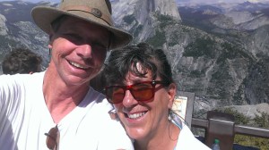 Bob and Sherry at Glacier Point with Half Dome in the background